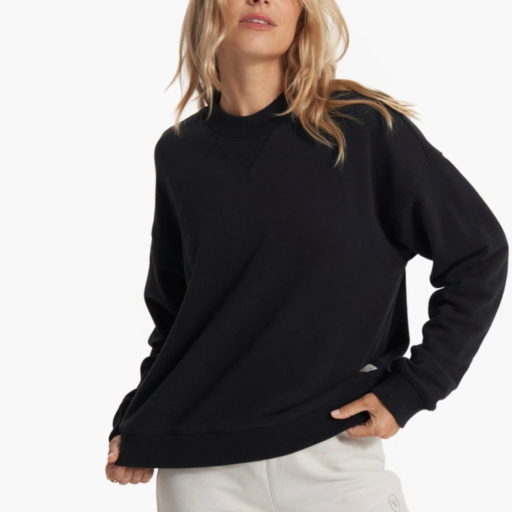 Vuori Sedona Crew Neck Sweatshirt, Black size medium